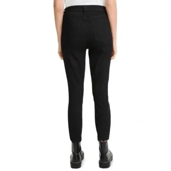 7 for all Mankind Jen7 High Waist Ankle Black Skinny Jeans